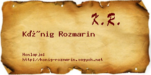 Kőnig Rozmarin névjegykártya